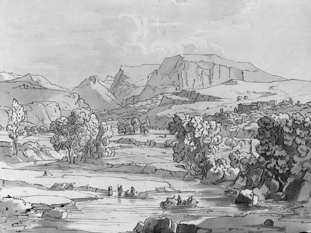 Luigi Basiletti-75-Valle con fiume e barca